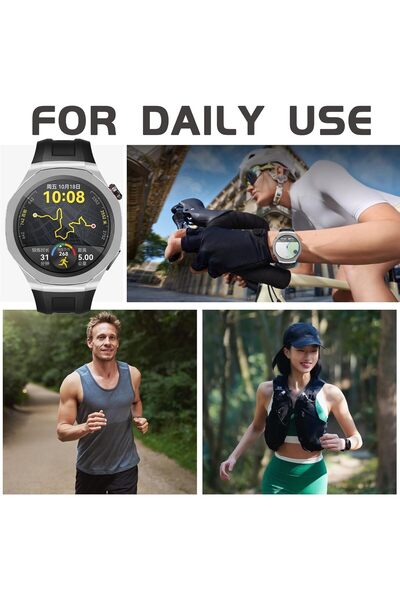 AZONEE 2 Pack Protective Case for Huawei Watch GT 5 Pro 46mm (Black + Silver)