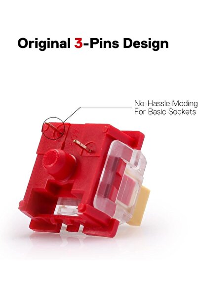 REDRAGON مفاتيح ميكانيكية A113 Bullet AF - 24 مفتاحًا شفافًا ثلاثي الدبابيس (50 مليون نقرة)