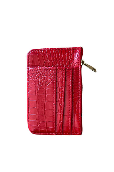 BALCI حامل بطاقات بتصميم أنيق للنساء - أحمر