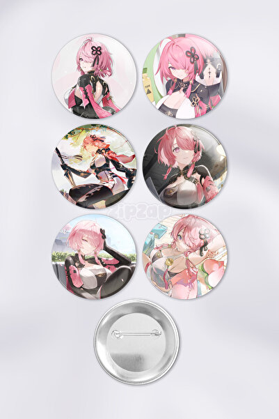 ZipZap مجموعة شارات زينة لحقيبة جاشا من تاوكي ووترينج ويفز مع دبابيس (6 قطع)