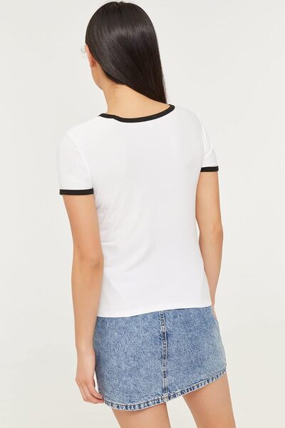 Ardene Women S/L Yummy Short Sleeves Ringer Tee