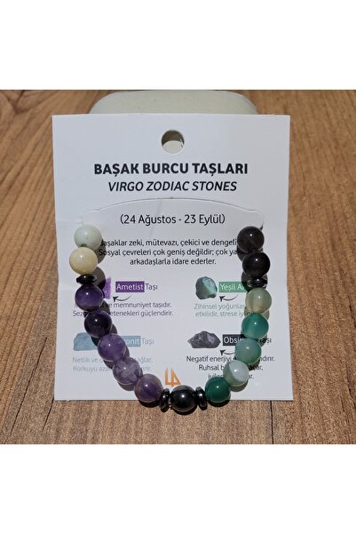 Başak burcu doğal taşlı bileklik