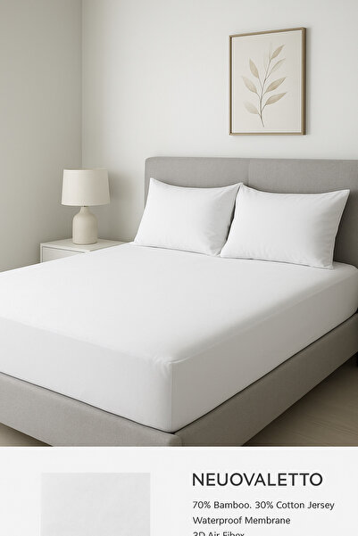 Neuovaletto Mattress Protector 180X200 King Size Bamboo & Cotton Waterproof (70% Bamboo / 30% Cotton)