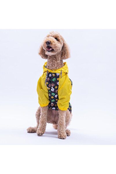 Pawstar Osaka Smile Yellow Emoji Pattern Large Breed Dog Coat Dog Raincoat Dog Outfit Dog Dress