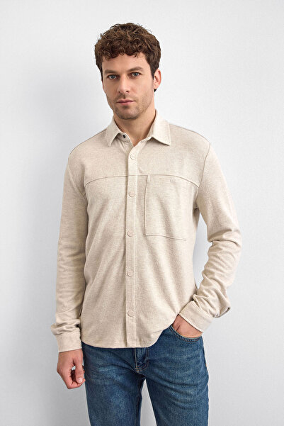 Back And Bond Πλεκτό πουκάμισο εκρού κανονικής εφαρμογής