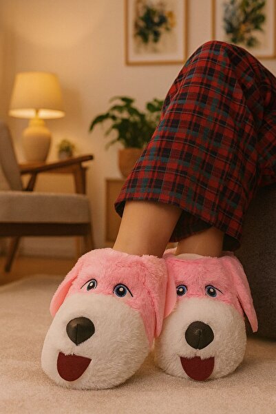 ekici shoes Köpek Figürlü Peluş Ev Pandufu