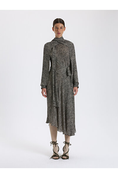 BAQA فستان منقوش غير متماثل