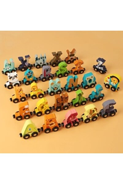CREATIVE Wooden magnetic train with 26 letter and animal carriages, multicolor, for ages 3+