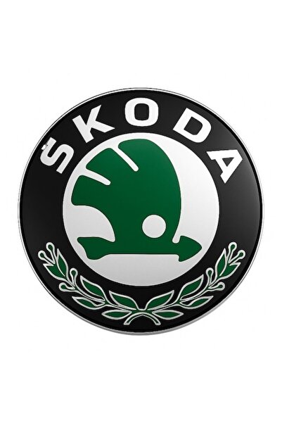 MAF Emblemă portbagaj Škoda 79 mm – design 3D original, autoadezivă, negru-verde