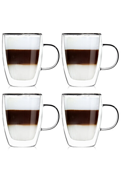 Other Szklanka termiczna z podwójną ścianką do kawy latte DOUBLE 300 ml 4 szt.