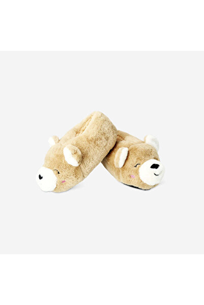 Flying Tiger Copenhagen Kahverengi Ayıcık Şeklinde Peluş Terlik 40/41
