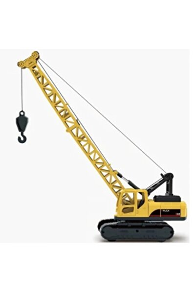 CREATIVE Macara de jucărie pentru copii 3+, șine, braț cu cârlig, rotație 360°, 35 x 40 x 13 cm, galbenă