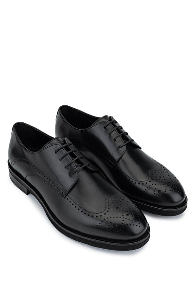 Tamer Tanca Erkek Hakiki Deri Siyah Klasik Ayakkabı