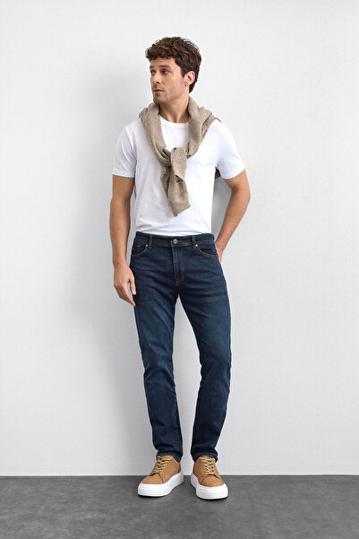 Back And Bond Dark Navy Slim Fit Denim Pants