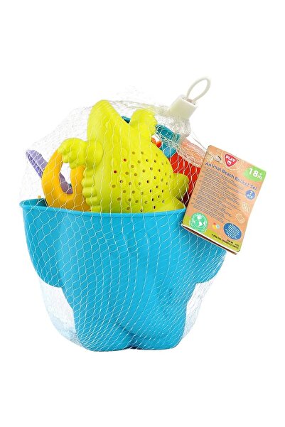 Play Go مجموعة دلو شاطئ للحيوانات مصنوعة من البلاستيك الحيوي - 7 قطع