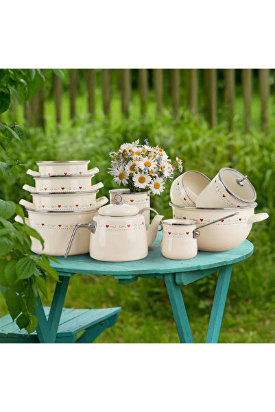 Other TONCA 15cm Enamel Saucepan, 1.1L Retro Style