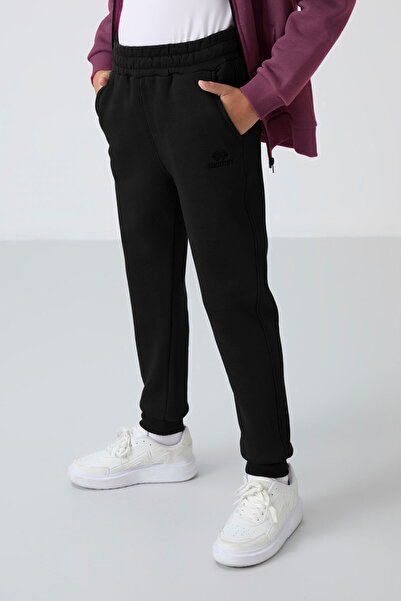 TOMMY LIFE Soft Cherry-Black Cotton Thick Fleece Lined Standard Fit Embroidered Boys' Tracksuit Set - 11256