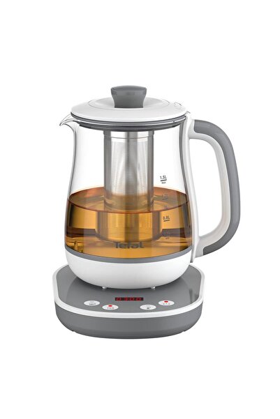 Other Fierbător TEFAL Tastea din sticlă 1,5 l, 1400 W, gri/alb