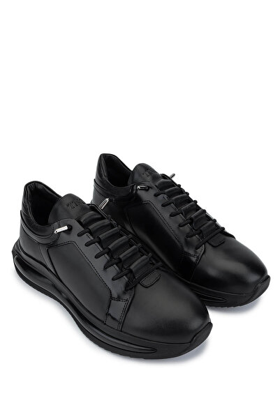 Tamer Tanca Erkek Hakiki Deri Siyah Sneakers & Spor Ayakkabı