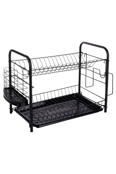 Other Suszarka na naczynia czarna 2-poziomowa 51,5x24,5x33 cm