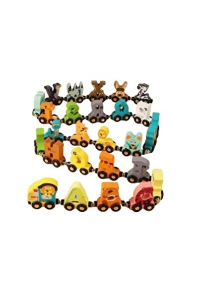 CREATIVE Wooden magnetic train with 26 letter and animal carriages, multicolor, for ages 3+