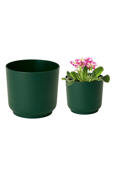 Other Ghiveci de flori din plastic mat verde închis Satina 15x149 cm