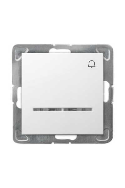 OSPEL Impresja white p/t normally open switch bell with orange backlight without frame