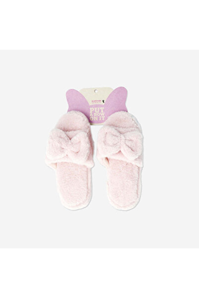 Flying Tiger Copenhagen Pembe Fiyonk Detaylı Peluş Terlik 38/39