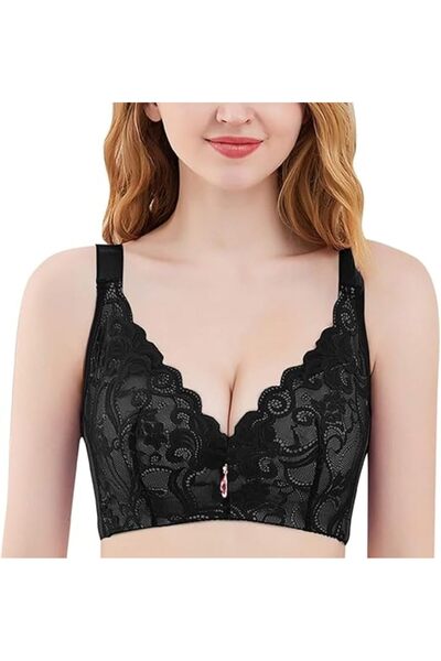 Margoun Front Closure Push Up Lace Bra, Wire-Free, Wide Strap (MGB04)