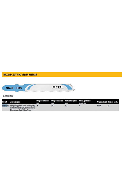 Dewalt JIGSAW BLADE 76mm 5pcs METAL