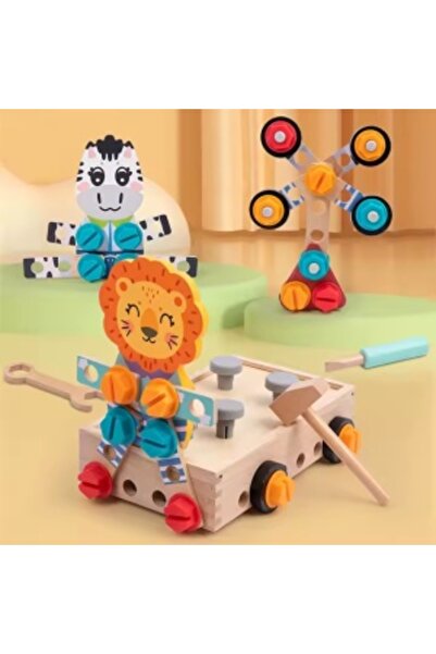 CREATIVE DIY play set, for children 3 years+, wooden, 44 pieces, 25 x 15 cm, multicolor