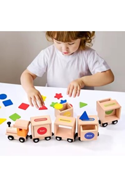 CREATIVE Toy train, educational, sorting, for children 2 years+, made of wood, 35 cm long, multicolor