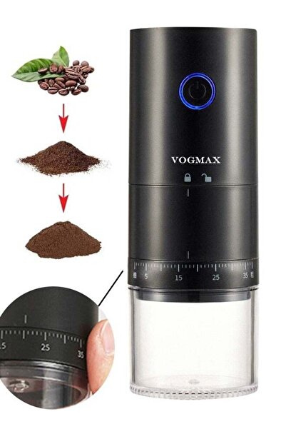 VOGMAX 38-Step External Gear Electric Coffee Grinder USB Rechargeable