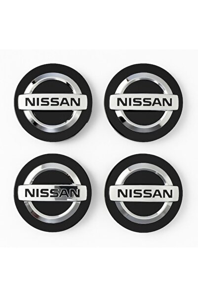 OEM Set of 4 Nissan Wheel Center Caps - 60mm Black with Retention Ring