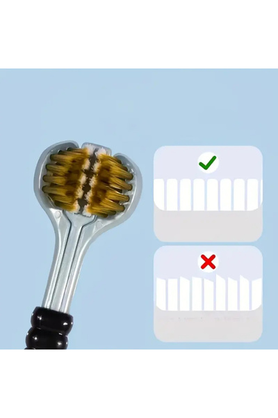 AURİZEX فرشاة أسنان ثلاثية الجوانب 3 في 1 للتنظيف، فرشاة إزالة البلاك ذات الش...