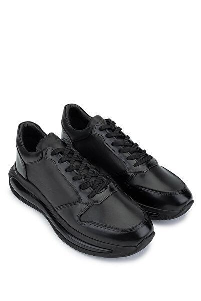 Tamer Tanca Erkek Hakiki Deri Siyah Sneakers & Spor Ayakkabı