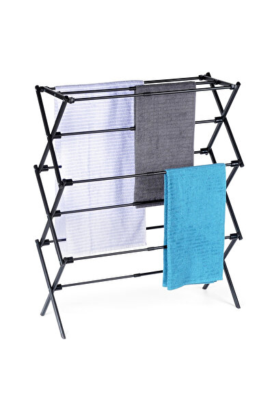 Other Suszarka na pranie metalowa czarna pionowa rozsuwana 47-78x94 cm