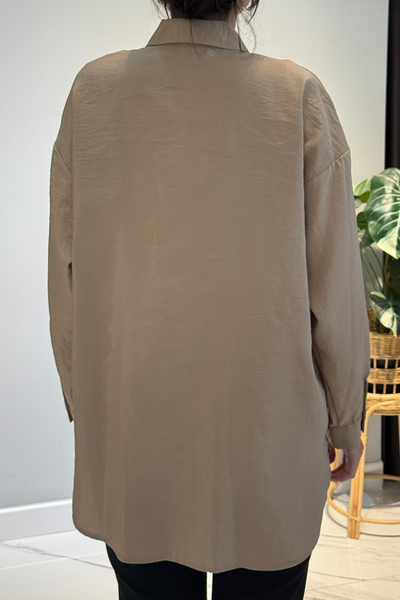 Ceremony Πουκάμισο με μακρύ μανίκι με λεπτομέρεια με κουμπιά 6146 Mink