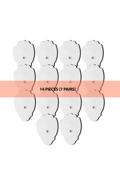 Choice1 14 قطعة من وسادات القطب الكهربائي متوسطة الحجم ذاتية اللصق من الجل، جهاز تحفيز العضلات الكهربائي عبر الجلد (TENS EMS)، بديل