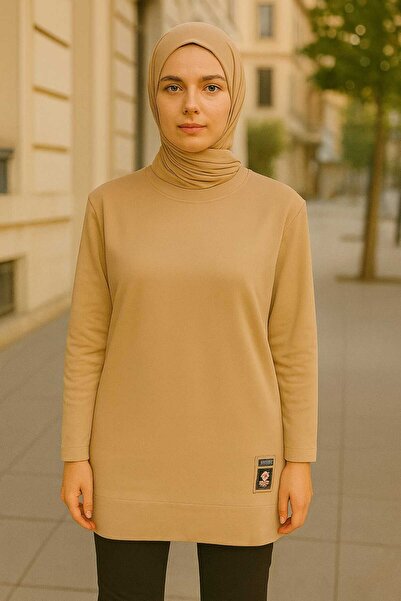 ECK MODA Γυναικείο μακρυμάνικο φούτερ με λαιμόκοψη