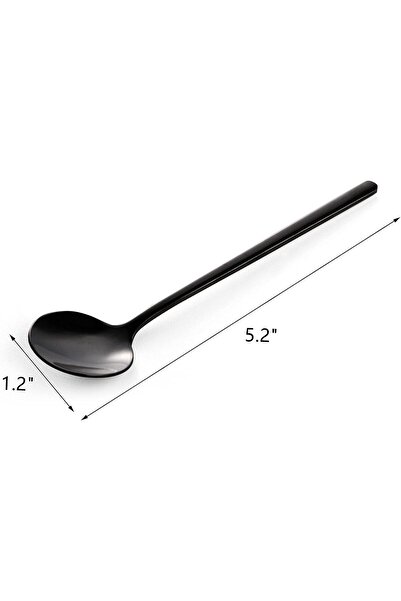 007 Dicunoy 12-Piece Espresso Spoons, 5.2 in Stainless Steel 304, Black