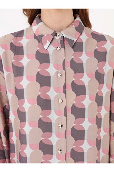 Refka Abstract Patterned Balloon Sleeve Long Tunic - Patterned -