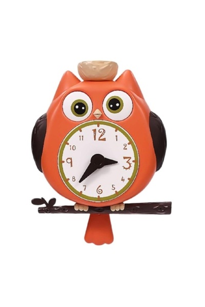 CREATIVE Bath Toy Owl with Clock, for children 2 years+, with suction cups, plastic, 18.5 x 25 x 7 cm, orange
