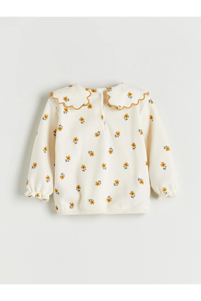 LC Waikiki Lcw Baby Ekru Peter Pan collar Baby Girl Blouse and Leggings Pants 2-Pack