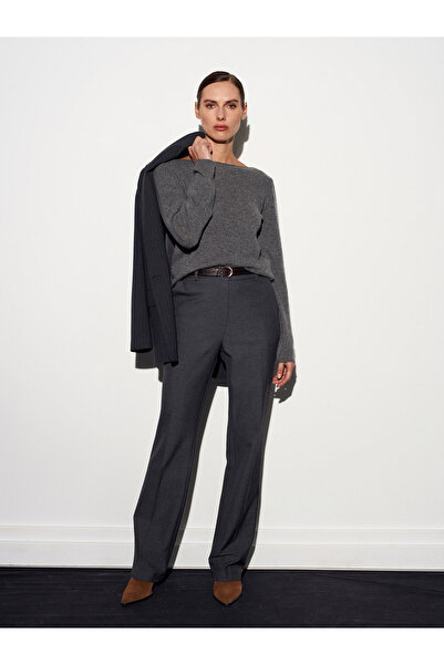 Dilvin Pulover 100% cașmir cu gât bateau-afumat M.