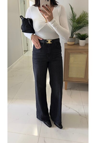 BİRCANÇİL Md Cute Smoked Wide Leg Jeans