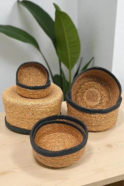 Digithome 7-Piece Natural Round Organizer Basket - Pnl-Ph41 S/7