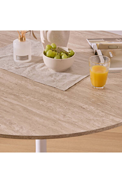 Atmosphera Créateur D'intérieur Atmosphera Elias round table, 102x74 cm, MDF and metal, beige and white