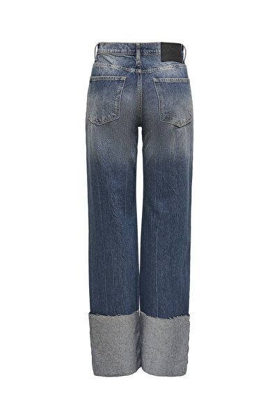 ONLY Women's Onlbakerloo Hw Wide Fold-Up Red Dnm Dot O15360793-4883595