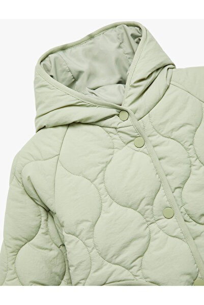 Koton Long Sleeve Buttoned Hooded Quilted Coat